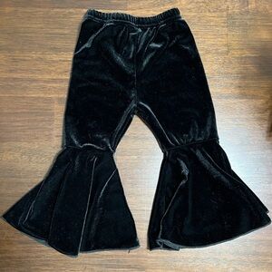 Black velvet bell bottoms